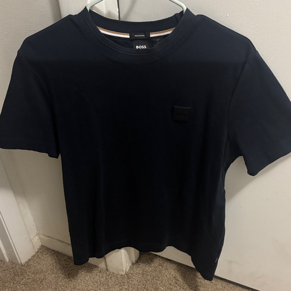 Boss Midnight Blue Tee with Logo Patch